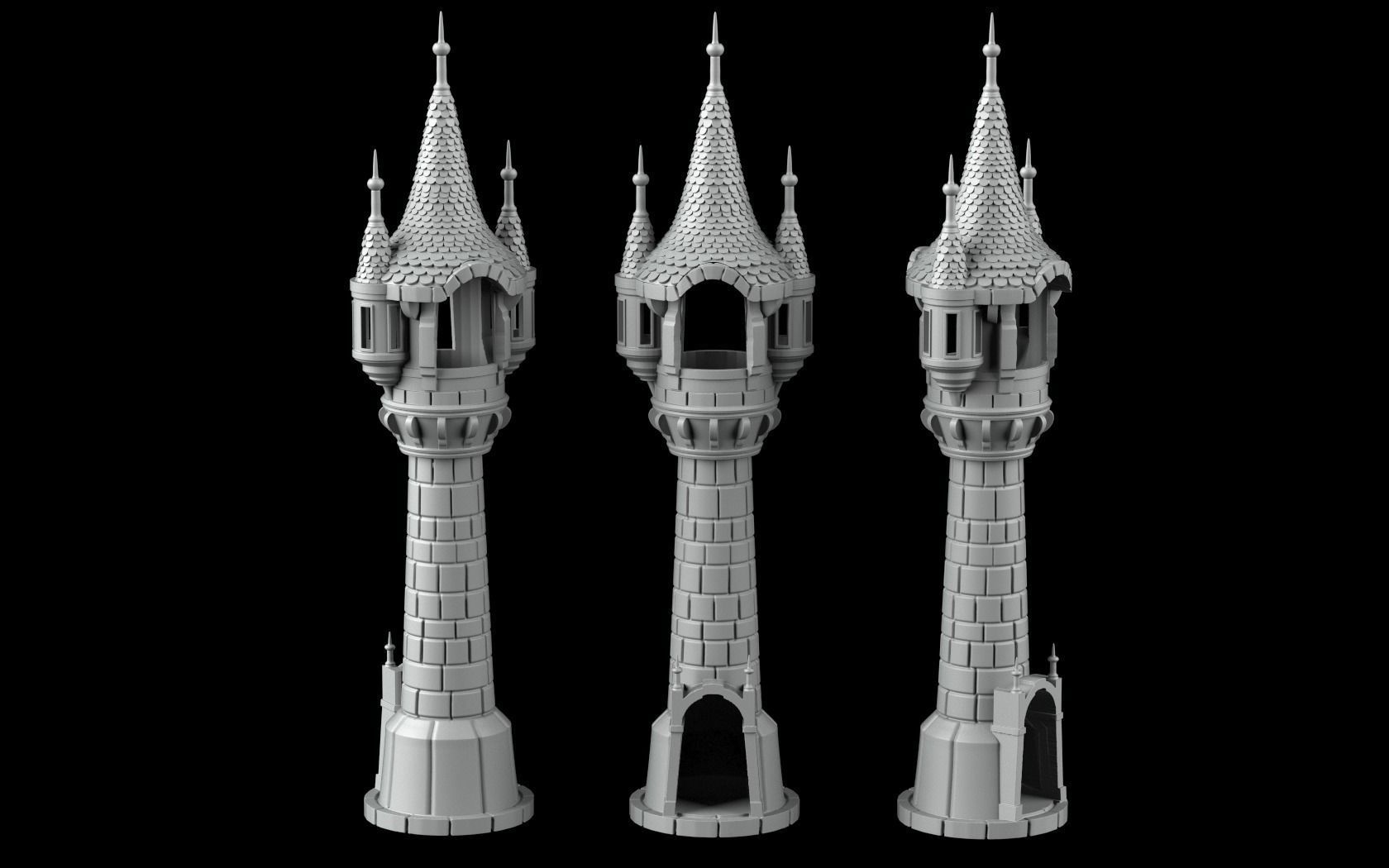 rapunzel dado torre lancio d20 d6 rpg tavola gioco fantasia calcio sangue ciotola divertimento divertente principesse arrabbiato tetto terreno giochi giocattoli accessori 3D print model - Mito3D