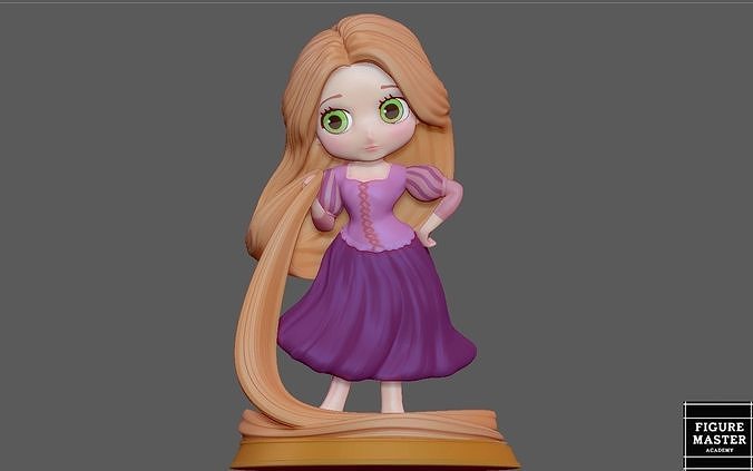 rapunzel princess cute statue disney anime pretty girl 3d print model art sculptures 3D print model - Mito3D
