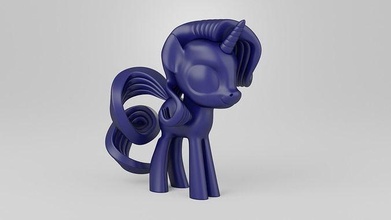 rarity pony horse cartoon baby unicorn mythical character kid girl figure statue sculpture toy games toys 3d print model - Mito3D