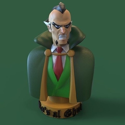 ras al ghul batman dc comic superman joker cartoon bruce timm animated serie comics art superhero toy sculptures bust statue 3d print model - Mito3D