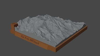 ras koh montagna paesaggio vulcano terreno ambiente natura fotogrammetria elevazione dem scienza 3d print model - Mito3D