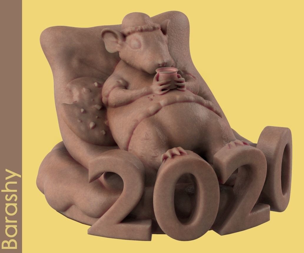 rat 2020 animal mammal year nature pet cute underground art sculptures 3D print model - Mito3D
