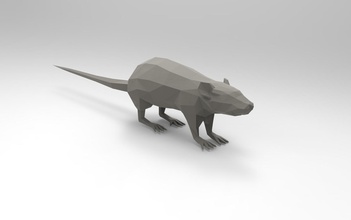 rata 3d imprimible low poly modelo animales impresión juguete juegos juguetes 3d print model - Mito3D