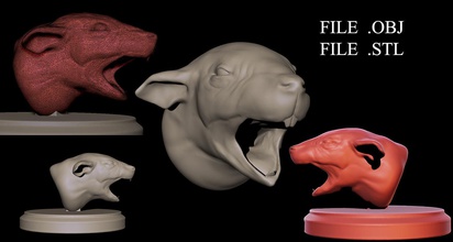 rato cabeça agressivo 3d modelo animal deamon escultura cara natureza arte esculturas 3d print model - Mito3D