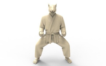 ratto kiba dachi posizione karatè azione figura carattere marziale super eroe umano hybird combattimento giocattolo giocattoli stampa stampabile arte sculture 3d print model - Mito3D