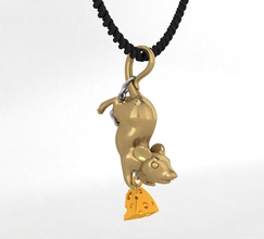 ratto ciondolo 3d prin goldent animale ciondoli gioielli 3d print model - Mito3D