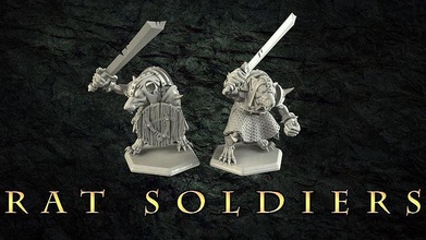 rat soldiers fantasy game miniatures shield soldier sworld warhammer painting boardgame tabletop plague warriors skaven presupported ratmen ninthage oldhammer crosslances chitubox games toys board 3d print model - Mito3D