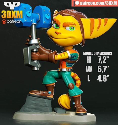 rochet chibi 3d impression stl jeux jouets 3D print model - Mito3D