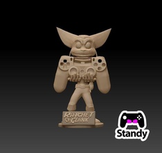 ratchet clank controller ps4-ps5 stand holder insomniac sony standy ps4 ps5 game video games toys accessories 3d print model - Mito3D
