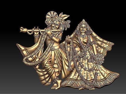Ratha Krishna pendente Rathakrishna Radha murti Vishnu perumal joalheria pingentes 3d print model - Mito3D