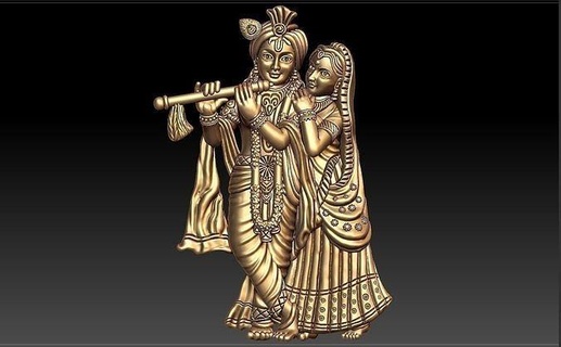 ratha krishna pendent vishnu locket jewelry gold printable rathe narayana pendants 3d print model - Mito3D