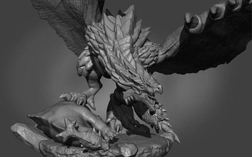 rathalos könig of himmel skulptur statue drachen wyvern monster jäger aptonoth capcom erhebt welt tier kunst skulpturen 3d print model - Mito3D