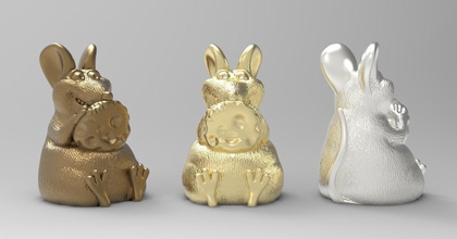 rats souris décoration art or fugure bois cnc imprimable argent hamster statue sculptures 3d print model - Mito3D