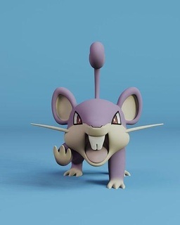 rattata game toy action pokemon anime japan tokio cartoon art manga cute home collectible sculpture character games toys 3d print model - Mito3D