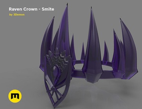 raven crown - smite games-toys 3demon game morrigan parts renders pc season ranked tier printed full top botom games toys 3d print model - Mito3D
