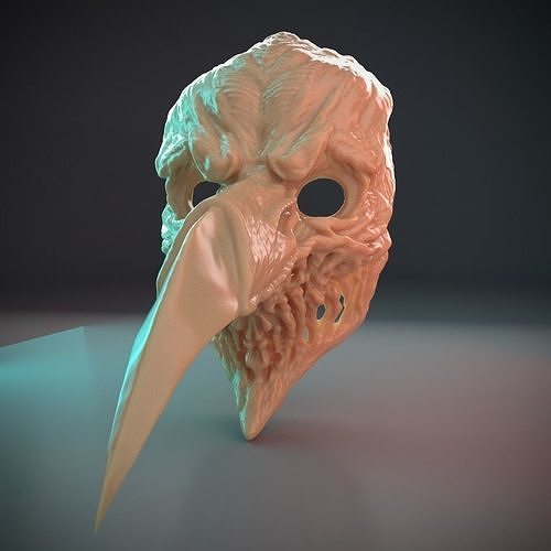 corbeau crâne stl fichier 3d impression effrayant horreur moissonneuse masque diable modèle cosplay cnc routeur démon tête 3D print model - Mito3D