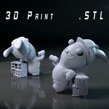 délirant lapins lapin Rayman figure jouet dessin animé 3d impression Jeu ravingrabbids Jeux jouets 3d print model - Mito3D