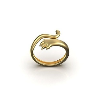 cru anel pata rabo gato pantera garras animal gatinha Puma prata ouro jóia siamês joalheria argolas 3d print model - Mito3D