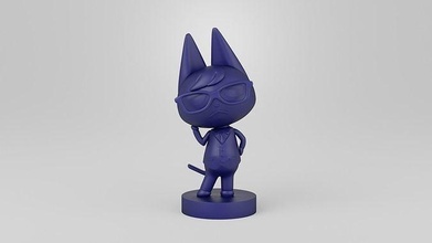 raymond figurine of cat wearing glasses figure character nintendo switch amiibo child crossing sculptures miniature game printable cartoon fun statue play fan games animal toys 3d print model - Mito3D
