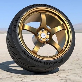 rays gramlights 57cr 18 inch rims yokohama advan tires jdm scale scalemodel wheels tire tamiya aoshima hobby diy automotive 3d print model - Mito3D