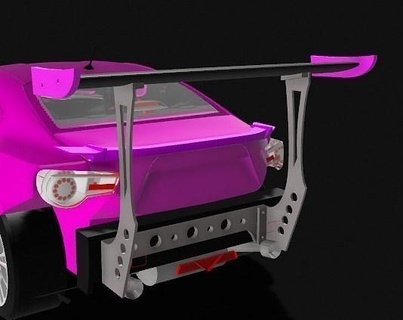 rc 1 10 arrière divulgacher gt aile fusée lapin rccar rcdrift voiture dérive loisir DIY automobile imprimable bobines Jeux jouets 3d print model - Mito3D