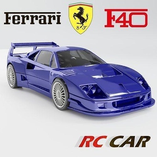 rc carro corpo Ferrari f40 roda automotivo veículo cromada corrida pneu rccar rcbody ferrarif40 esporte clássico raça auto passatempo faça 3d print model - Mito3D