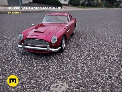 rc modelo Aston martín db5 armar auto coche vehiculo controlar histórico pasatiempo remoto réplica vehículo veterano 3dprint miniatura James enlace 007 juegos juguetes 3d print model - Mito3D