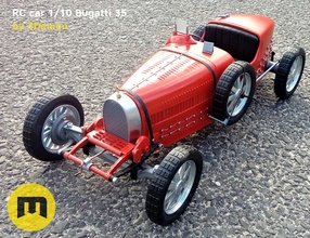 rc Modell Bugatti 35 3dprint Auto Wagen Steuerung Spaß Hobby Miniatur Offroad präzise Rennen ferngesteuertes rchobby RC rcracing rctrucks Fernbedienung Veteran DIY 3d print model - Mito3D