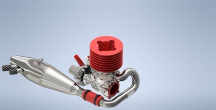 rc nitro motor cromada tecnologia Gasolina gasolina render carro carros autodesk inventor vermelho quadra 3d 3dmodel carbono escape carboidrato montagem passatempo faça 3d print model - Mito3D