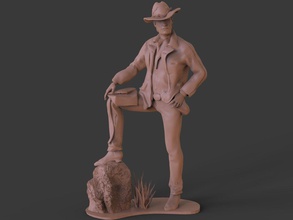 rdr2 arthur morgans skulptur statue kunst skulpturen cowboy verbieten westen hut pferd morgan 3d print model - Mito3D