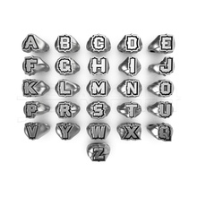 ready polish chunky letter initial alphabet statement ring fashion signalise set font jewelry jewellery custom silver bestseller wedding topiary printable woman rings 3d print model - Mito3D