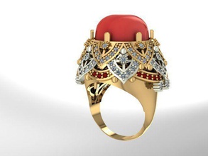 pronto stampa gioielli anello oro di lusso regalo moda accessorio gemma argento la sterlina stampabile gioiello brillante matrimonio diamanti e bellezza abbigliamento brillant anelli 3d print model - Mito3D