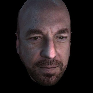 real high definition 3d face man body fine looking bald dark ear people art 3d print model - Mito3D