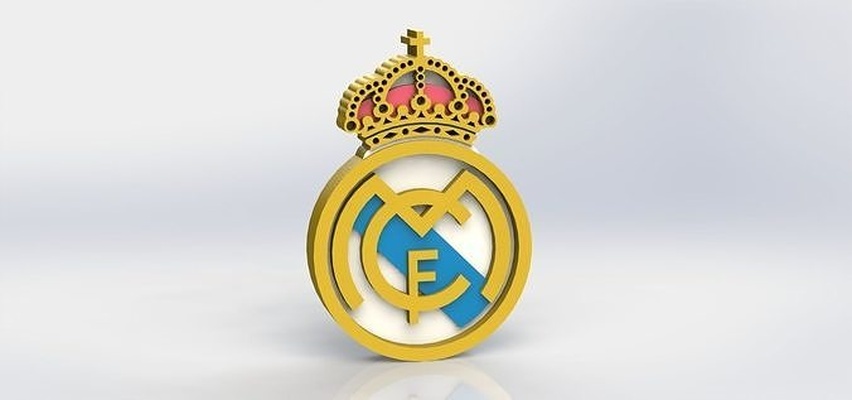 real madrid logo plaque plane letters font games toys soccer futbol realmadrid gadgets taiced art coins badges 3d print model - Mito3D
