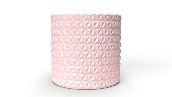 realistic 3d pink coloured triangular vase decor accessories exterior interior decorative planter antique ceramic bowl vases game ready collection house architecture houseware tableware 3d print model - Mito3D