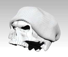 realistic angry man skull ski snowboard hat 3d printable crazy adrinaline cool head bust ring jewelery logo bones party knife ends art sculptures 3d print model - Mito3D