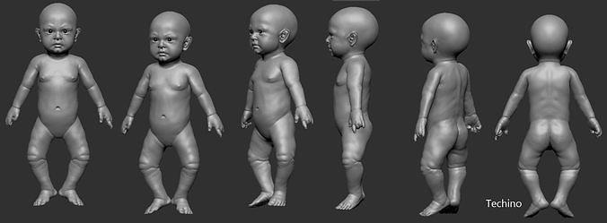 réaliste bébé 3d impression enfant portrait visage Humain art sculptures 3d print model - Mito3D
