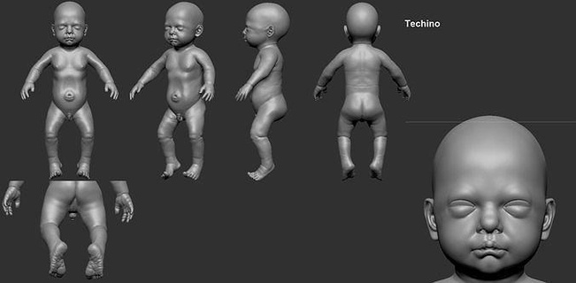 realistico bambino alto qualità 3d Stampa ragazzo carina giocattolo umano anatomia corpo arte sculture 3d print model - Mito3D