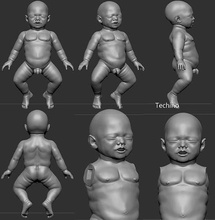 realista bebé dormido 3d impresión humano chico niño anatomía muñeca 3dprint cuerpo cuna juguete lindo Ciencias astronomía física 3d print model - Mito3D