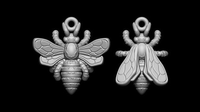 réaliste abeille pendentif or argent imprimable insecte papillon sterling bijoux collier pendentifs 3d print model - Mito3D