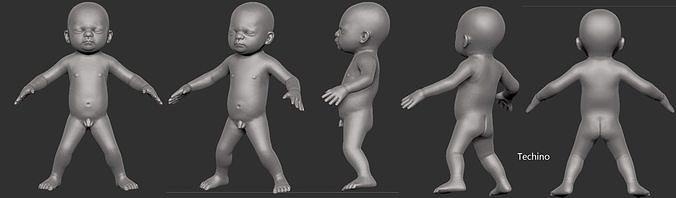 realista recién nacido bebé 3d impresión muñeca Picardias personaje lindo niño juguete hombre dibujos animados anatomía niños Ciencias astronomía física 3d print model - Mito3D