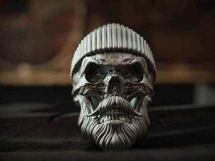 realistico squillare cranio cappello gioielleria argento oro ringbuilder demone scolpire zbrush stampabile collezione bigiotteria anelli 3d print model - Mito3D