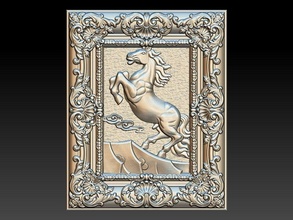 rearing horse relief 3d stl model cnc router cncfiles artcam printable carving engraver machine aspire files hobby diy 3d print model - Mito3D