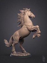 aufzucht pferd kunst skulptur statue tiere galopp huf schwanz mähne muskeln miniatur brettspiele innere kunstwerk tänzelnd fahrer skulpturen 3d print model - Mito3D