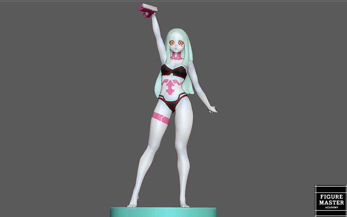 rebecca 3 cyberpunk corredores vanguardia 2077 anime niña personaje 3d impresión arte esculturas 3D print model - Mito3D