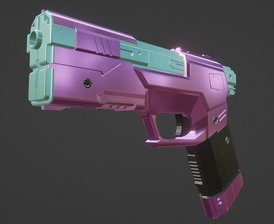Rebecca cyberpunk corredor borde apuntalar 3d impresión modelo réplica ciencia ficción pistola 2077 Arte escaneos réplicas 3d print model - Mito3D