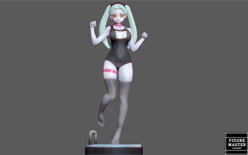 Rebecca nager costume cyberpunk coureurs bord 2077 anime fille personnage 3d impression art sculptures 3d print model - Mito3D