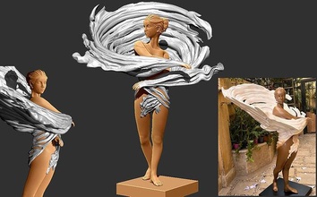 rébellion statue rond li algues stl 3dprinter Routeur CNC sculpture sculptures art personnage décoration cnc meubles soulagement routeur 3d print model - Mito3D