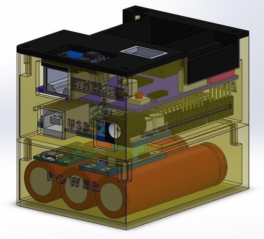 wiederaufladbar ethernet modul arduino modulo 18650 uno wissenschaft ingenieurwesen 3D print model - Mito3D
