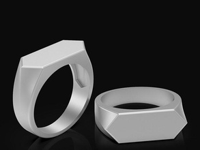 Rechteck Mode Ring Skulptur Schmuck Gold druckbar Sterling Silber dekorativ Schönheit drucken cnc Platin Design Ringe Juwel 3d print model - Mito3D